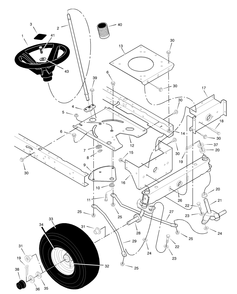 Steering Diagram and Parts List for 425603X99A 2003 Briggs and Stratton Lawn Tractor